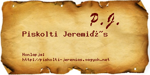 Piskolti Jeremiás névjegykártya